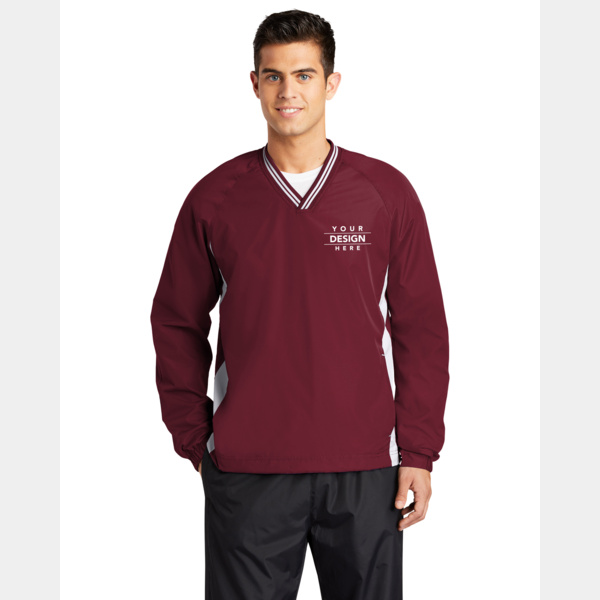 Tipped V Neck Raglan Wind Shirt Thumbnail