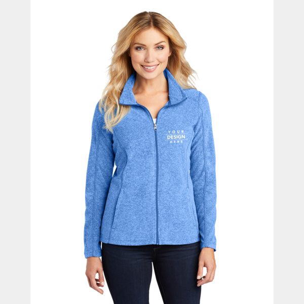 Ladies Heather Microfleece Full Zip Jacket Thumbnail